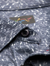 Greg Norman Shark Frenzy Print Polo - Navy/Deep Rose/Blue Dusk