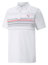 Puma MATTR Canyon Golf Polo - Bright White/Ski Patrol