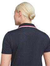 Puma Women's CLOUDSPUN Tipped Golf Polo - Navy Blazer/Pinktastic