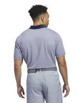 adidas Ultimate365 Ottoman Stripe Polo Shirt - White/Collegiate Navy