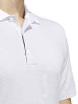 adidas Ultimate365 Ottoman Stripe Polo Shirt - White/Grey Two