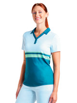 Nivo W Samara Short Sleeve Polo - White/Legion Blue