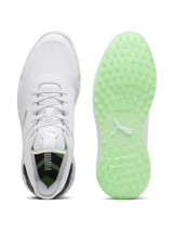 Puma IGNITE Elevate Wide Golf Shoes - Puma White/Fluro Green/Puma Black