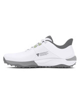 Under Armour HOVR Drive Pro Spikeless Golf Shoes - White/Metallic Gun Metal