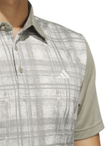 adidas Mens Core Print Polo Shirt - Silver Pebble