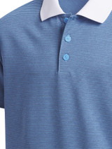 adidas Boy's Ottoman Striped Short Sleeve Polo Shirt - Collegiate Navy