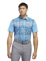 adidas Mens Core Print Polo Shirt - Semi Bliss Blue