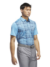 adidas Mens Core Print Polo Shirt - Semi Bliss Blue