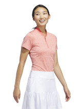 adidas Womens Ultimate365 Jacquard Polo - Preloved Scarlet