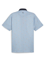 Puma Pique Gingham Polo - White Glow/Zen Blue