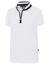 Birdee Sport Women's Timeless Contrast Zipper Top - White/Black