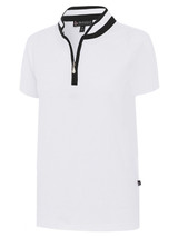 Birdee Sport Women's Timeless Contrast Zipper Top - White/Navy