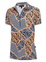 Birdee Sport Women's Chainmail Zipper Top - Navy Chain