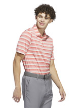 adidas Two-Color Stripe Polo Shirt - Preloved Scarlet/Ivory