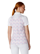 Callaway Women's Birdie/Eagle Printed Short Sleeve Polo - Brilliant White