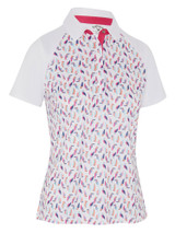 Callaway Women's Birdie/Eagle Printed Short Sleeve Polo - Brilliant White