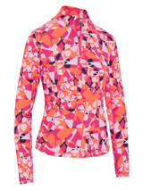 Callaway Women's Geometric Floral Print Sun Protection Top - Pink Peacock