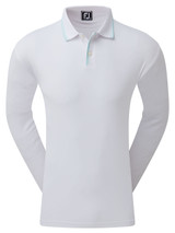 FootJoy Long Sleeve Pique Sun Protection Polo (Athletic Fit) - White