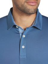 Puma 'Fair Isle' Trim Polo - Blue Horizon