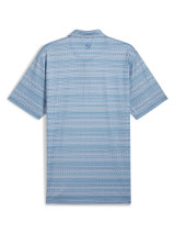 Puma 'Fair Isle' Micro Print Polo - Blue Horizon/White Glow