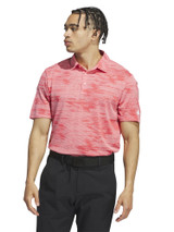 adidas Ultimate365 Textured Stripe Polo Shirt - Semi Pink Spark/Better Scarlet