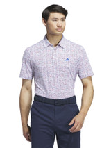adidas Ultimate365 Power Grid Print Polo Shirt - White