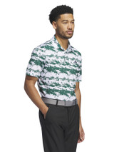 adidas Ultimate365 HEAT.RDY Stripe Polo Shirt - White/Collegiate Green