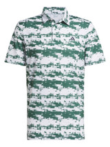 adidas Ultimate365 HEAT.RDY Stripe Polo Shirt - White/Collegiate Green