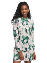 adidas Womens Ultimate365 Printed Quarter Zip Mock - Sandy Pink