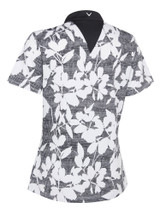 Callaway Women's Textured Abstract Short Sleeve Top - Caviar