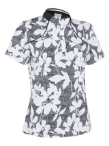 Callaway Women's Textured Abstract Short Sleeve Top - Caviar
