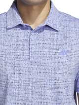 adidas Ultimate365 Power Grid Print Polo Shirt - Blue Spark