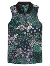 Puma Women's CLOUDSPUN Bloom Camo SL Golf Polo - Puma Black/Dark Myrtle