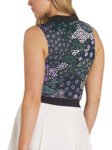 Puma Women's CLOUDSPUN Bloom Camo SL Golf Polo - Puma Black/Dark Myrtle