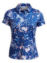 Under Armour Women's Playoff 3.0 Printed Polo - Tech Blue/Nimbus Blue