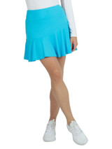 IBKUL Solid Flounce Skort (16.25") - Turquoise