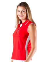 Nivo Womens Basia Sleeveless Polo - Red