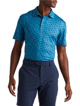 G/FORE Skull & T's Sketch Tech Jersey Slim Fit Polo - Petrol