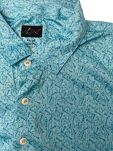 Greg Norman ML75 Golf Tee Printed Polo - Cool Aqua