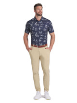 Puma MATTR Flock Golf Polo - Deep Navy/Pelé Yellow