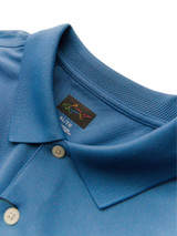 Greg Norman Long Sleeve Pique Shark Polo - Riverside Blue