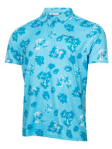 Calvin Klein Cyber Floral Print Polo Shirt - Aquarius