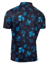 Calvin Klein Cyber Floral Print Polo Shirt - Navy