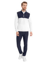 Calvin Klein Atlantic Hybrid Half Zip - White/Navy