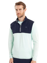 Calvin Klein Atlantic Hybrid Half Zip - Light Jade/Navy