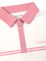 Calvin Klein Womens Bellevue Polo Shirt - White/Powder Pink