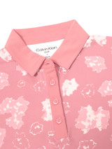 Calvin Klein Womens Harmony Printed Polo Shirt - Powder Pink