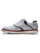 FootJoy Traditions Energy Golf Shoes - White/Navy/Red