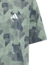 adidas Boys Printed Scripted Polo Shirt - Silver Green/Collegiate Navy