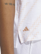 adidas Womens Go-To Printed Polo Shirt - White/Powder Coral